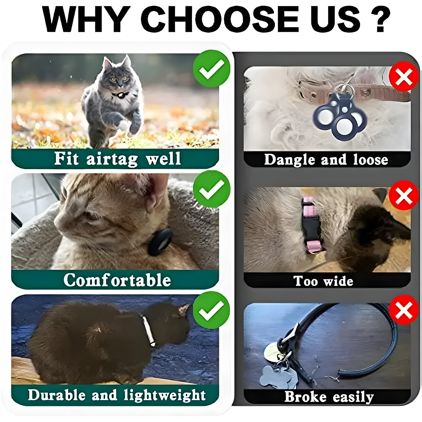 Cat Collar With Airtag Holder